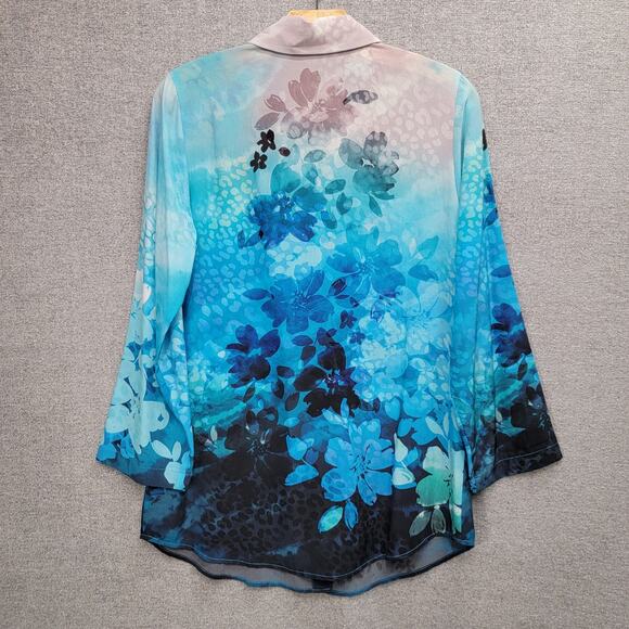 SOFT SURROUNDINGS JOLENE SILK BLOUSE, SIZE XS - Picture 3 of 7